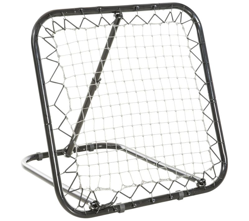 Rebondisseur De Football Métal Pliable Avec Mur De Rebond Noir 78x84x65-78cm 5 Niveaux Pour Baseball