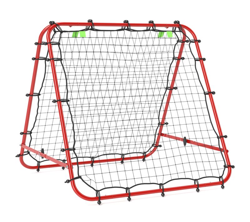 Rebondisseur De Football En Acier Réglable 5 Niveaux, Rouge, 100 X 95 X 90 Cm