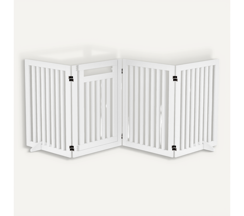 Barrière De Protection Pliante Sans Perçage, Freestanding Avec 2 Pieds De Soutien, Blanc 81 Cm
