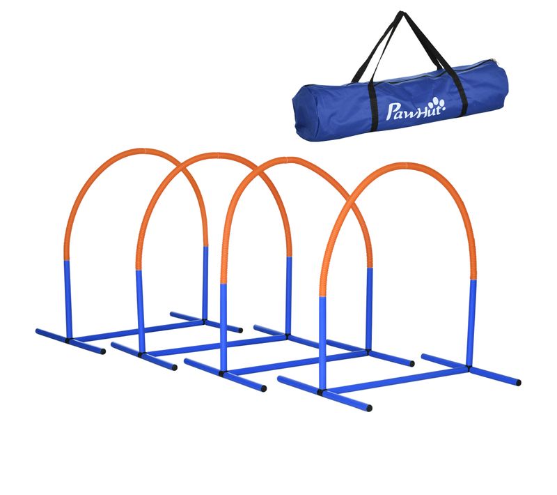 Ensemble D'agility Pour Chiens 4 Pièces Avec Sac, Efficace Et Ludique, Bleu Orange