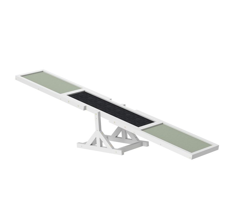 Bascule Pour Chiens En Bois, Rampe Antidérapante Pour Agilité, Pour Chiens Jusqu'à 30 Kg, Blanc