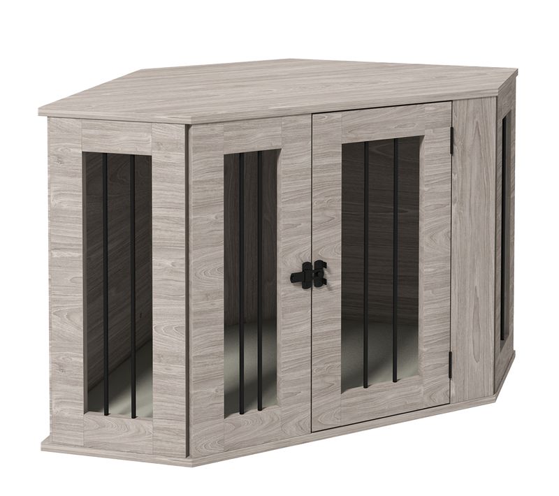 Cage Pour Chien En Bois Avec Coussin Et Loquet, Taille Moyenne, 104x55x63cm