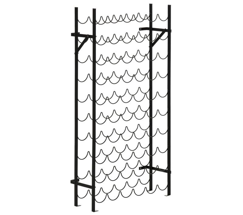 Étagère à Vin Murale En Metal, Support Élégant Pour 60 Bouteilles, Noir