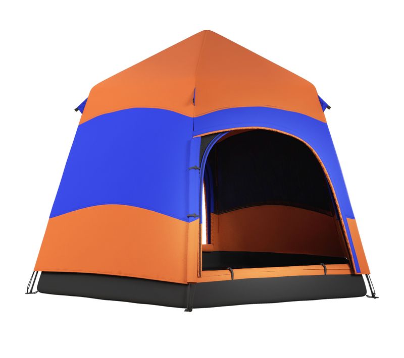 Tente Familiale Quick-up Doublée Pour 4-6 Personnes,4 Saisons,imperméable,avec Moustiquaire,2 Portes