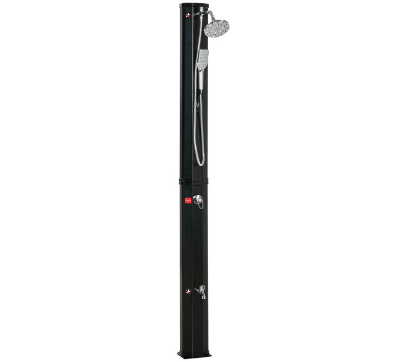 Douche Solaire 35l Plastique économique Avec Robinet Et Pommeau De Douche Pluie, Noir