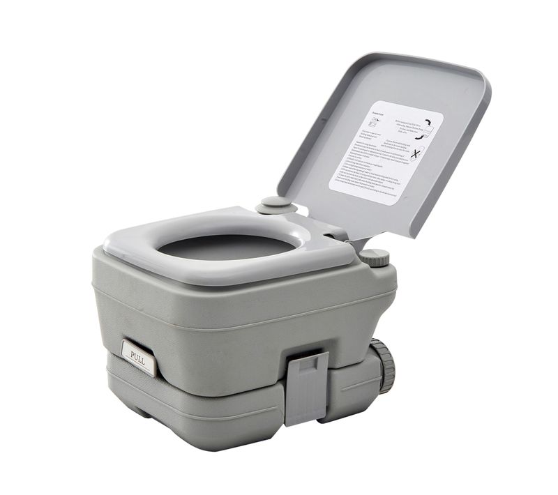 Toilette De Camping Pliable En Plastique 200 Kg 10l Toilette Sèche Pour Randonnée Et Pêche, Gris