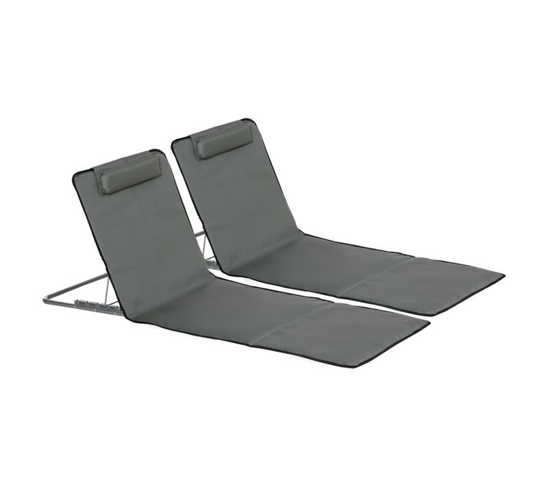 Matelas De Plage Pliables En Tissu Oxford, 5 Positions Réglables, Incl. Sac De Transport