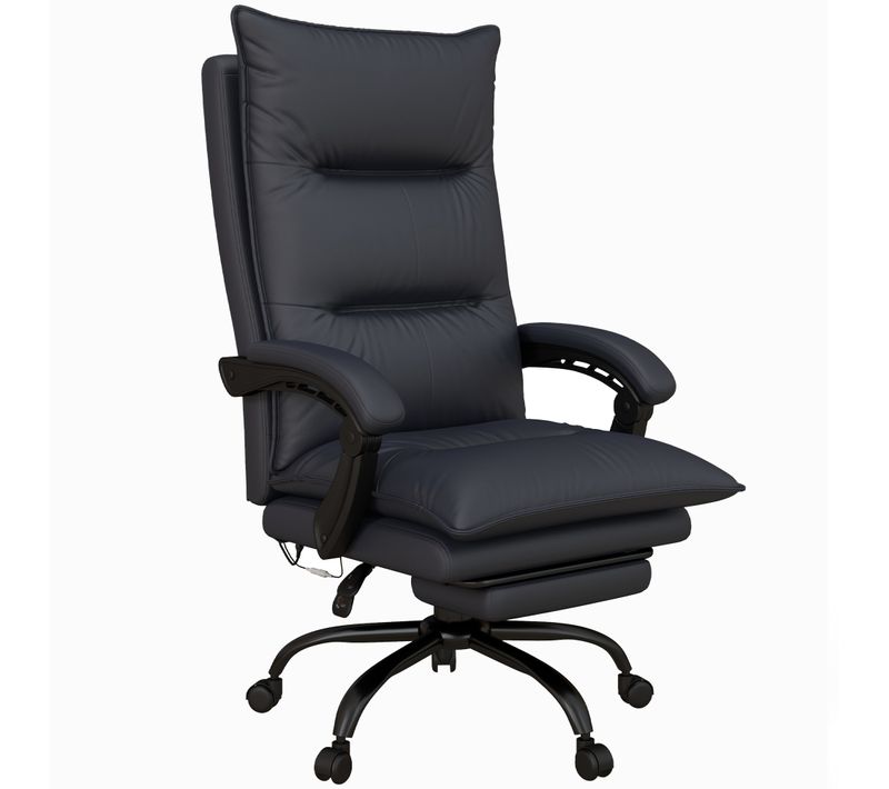 Chaise De Bureau En Tissu Avec Fonction De Massage, Réglable En Hauteur, Avec Repose-pieds