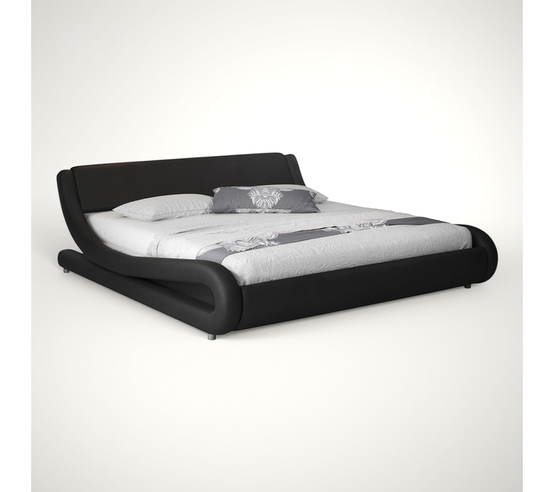 Lit Double 135x190cm En Noir Alessia