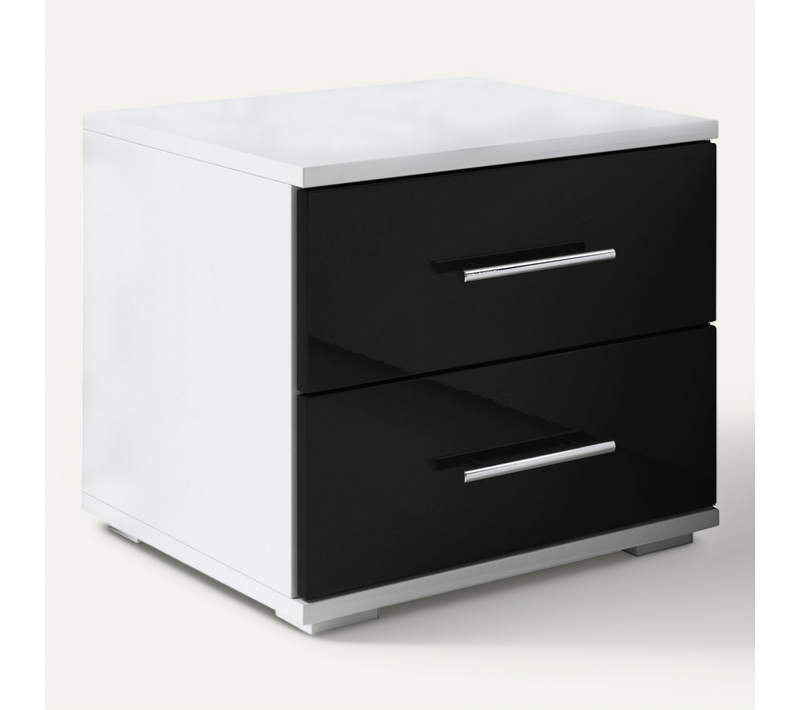 Table De Chevet Pour Chambre à Coucher En Blanc Et Noir 40x40x35cm Beatriz