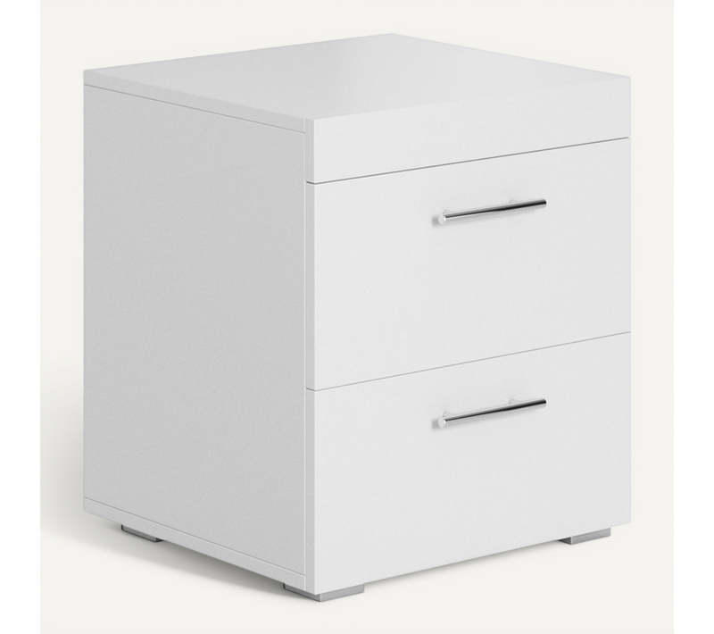 Lot 2 Tables De Chevet Pour Chambre à Coucher En Blanc 45x40x50cm Ciro