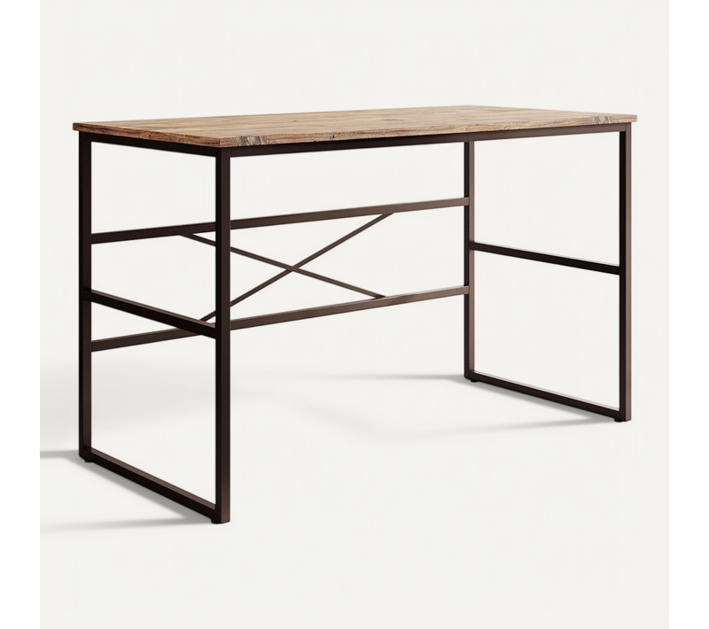 Bureau Pour Chambre Bureau En Pin Atlantique Et Acier 120x60x75cm