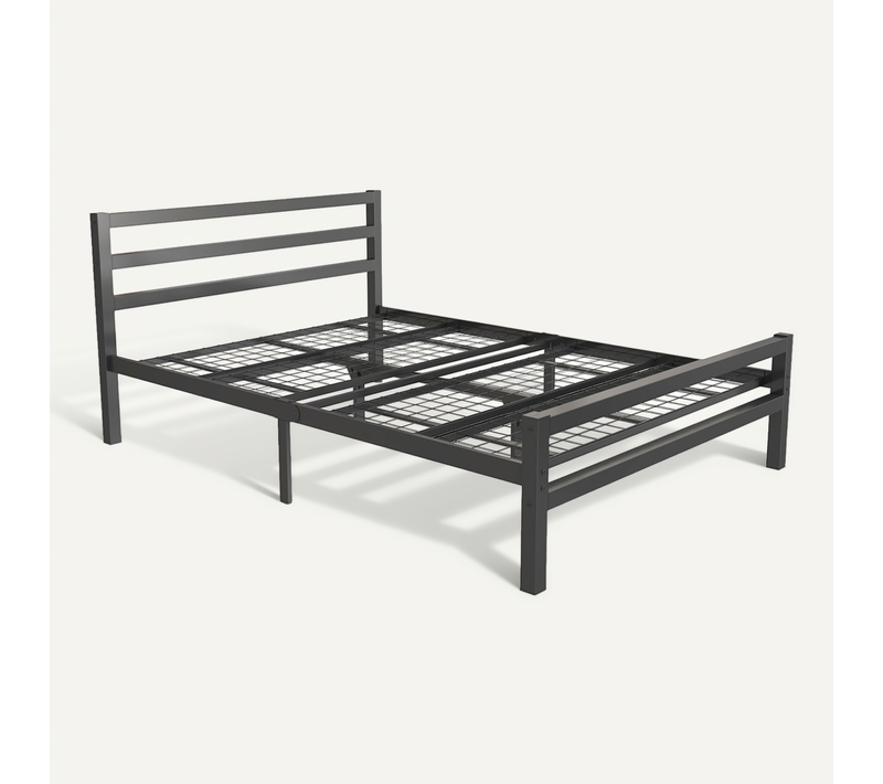 Lit Double 135x190cm En Noir Niki