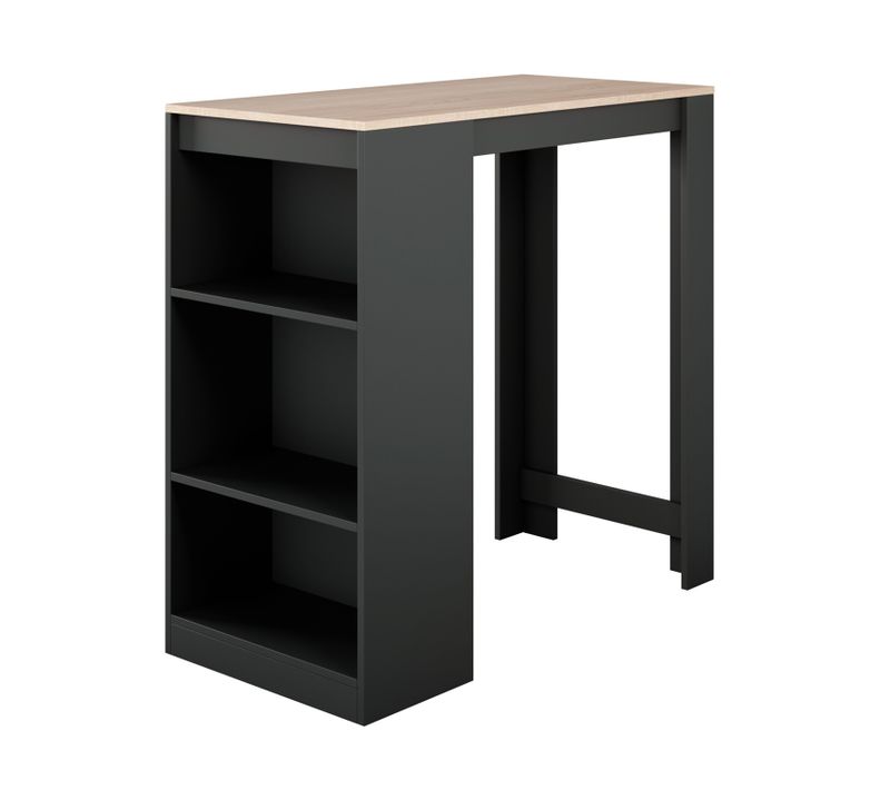 Table Haute Pour Cuisine Salle à Manger En Noir Et Sonoma 110x50x103cm Kyra