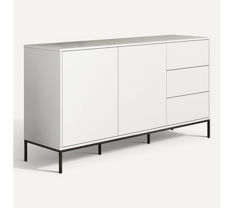 Bahut Buffet Pour Salon Salle à Manger En Blanc 150x41x80cm Serena