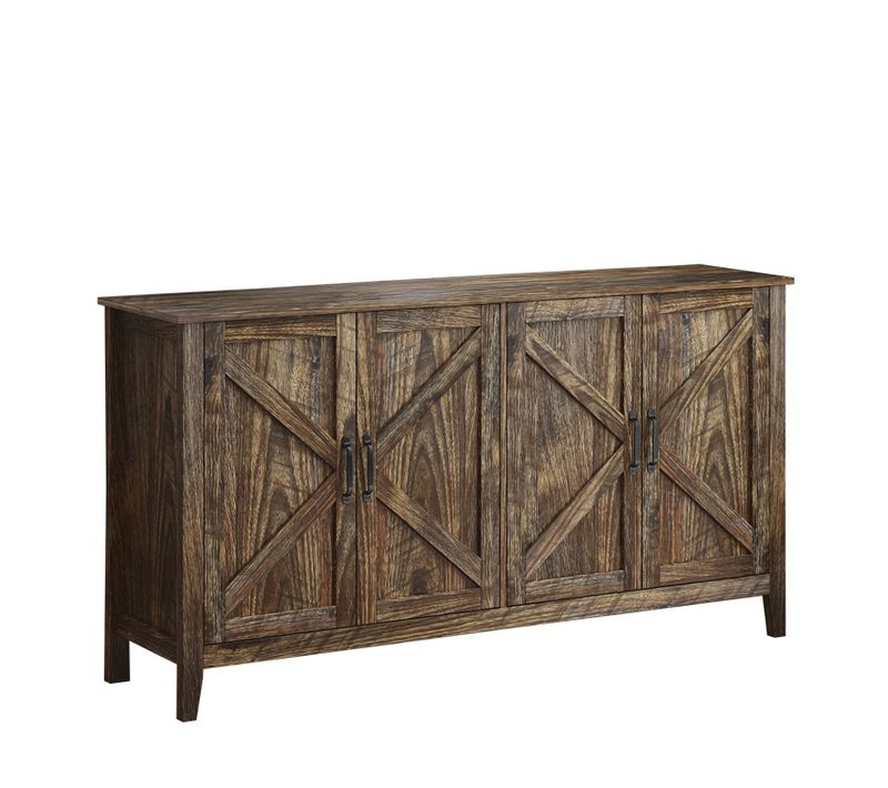 Bahut Buffet Pour Salon Salle à Manger En Couleur Chêne Rustic 140x40x80cm Olivia