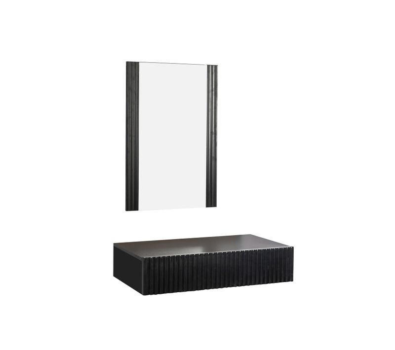 Coiffeuse Pour Chambre à Coucher En Noir 80x42x97cm Velia