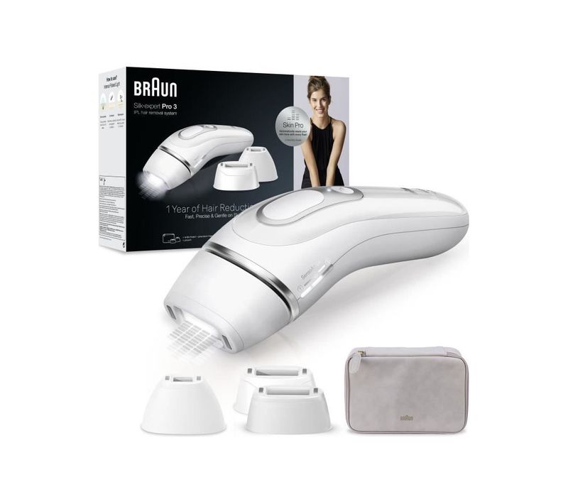 Épilateur à Lumiere Pulsée - Braun - Silk·expert Pro 3 - Épilation Des Poils à La Maison - Pochette