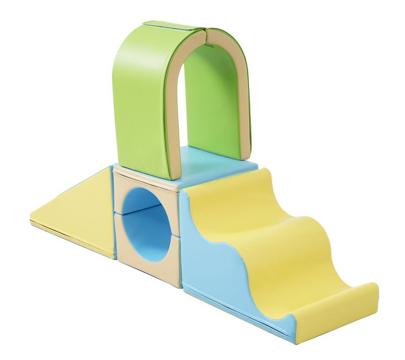 Ensemble De Blocs En Mousse 6 En 1, Air De Jeux Enfant Exterieur, Avec Arches Et Glisse