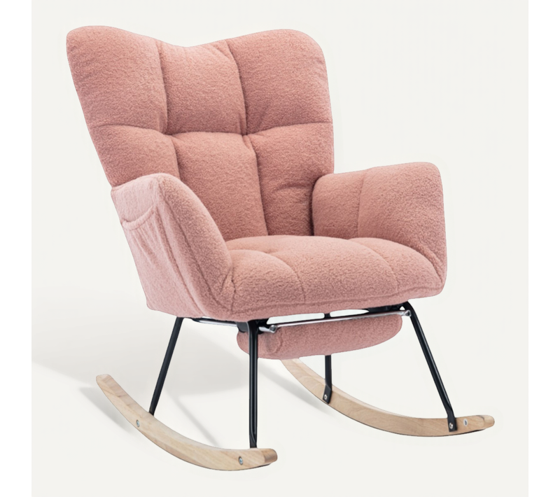 Fauteuil à Bascule Moderne, 100 Cm De Haut, 58 Cm De Large, Avec Pied Manuel, Lounge