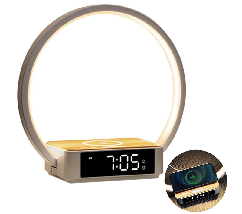 Lampe De Chevet Avec Fonction De Charge Sans Fil Qi De 10w, Couleur Blanc