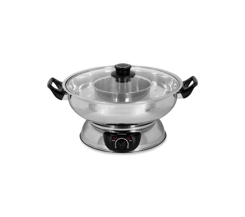 Appareil à Fondue Chinoise 2 Compartiments Avec Fourchettes Et Passoires Rotel