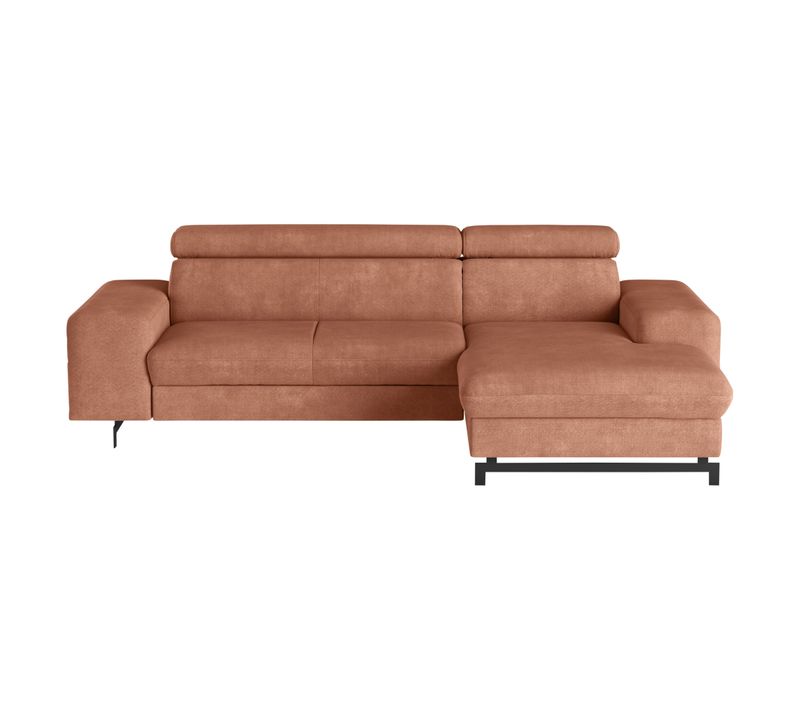 Canapé d'angle convertible EMMA droit rimini orange