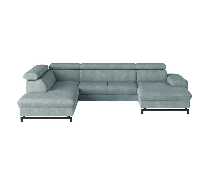 Canapé panoramique EMMA terminal à gauche rimini turquoise