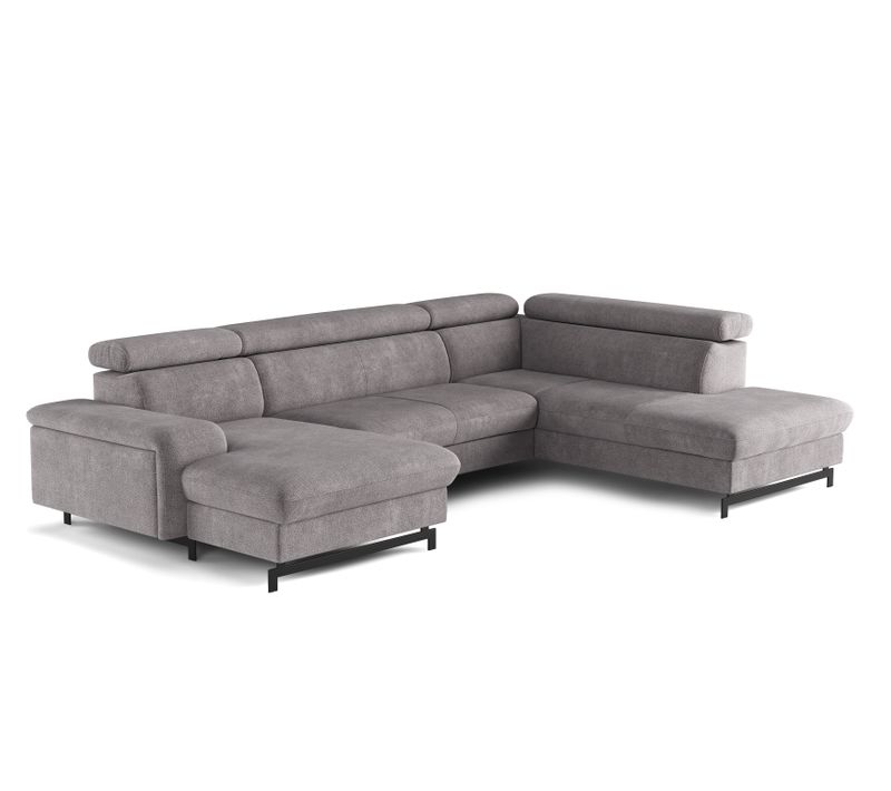Canapé panoramique EMMA terminal à doite orlando gris cl