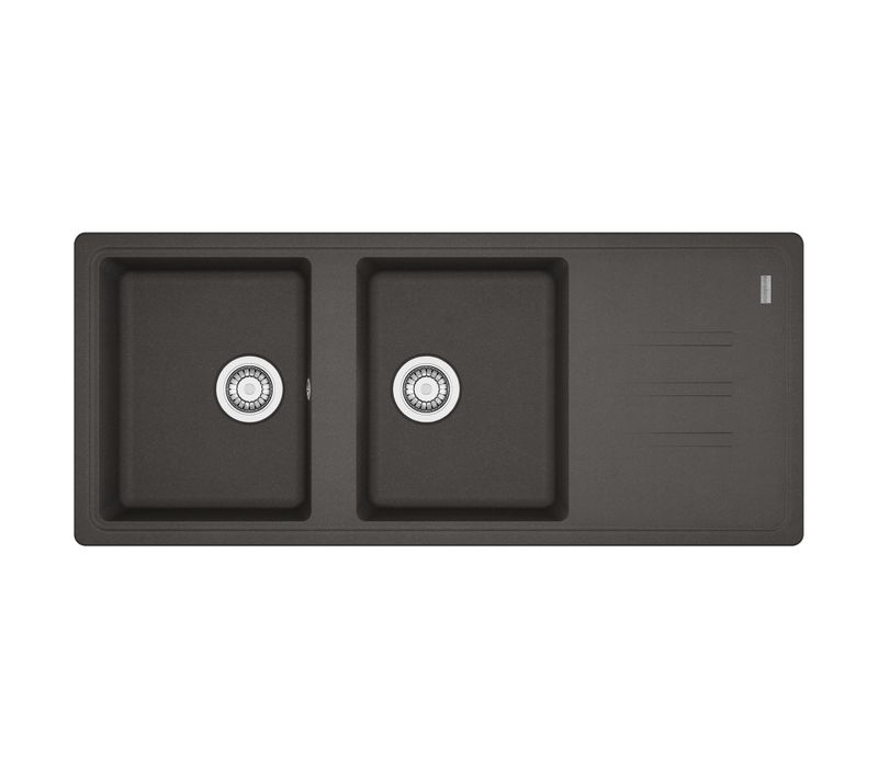 Evier granit 2 bacs MALTA 116 x 50 cm gris ardoise