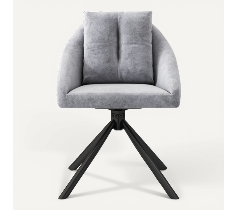 Chaise Pivotante En Velours Gris Moderne, élégant Fauteuil Pivotant Gris - Lot De 2 Chaises
