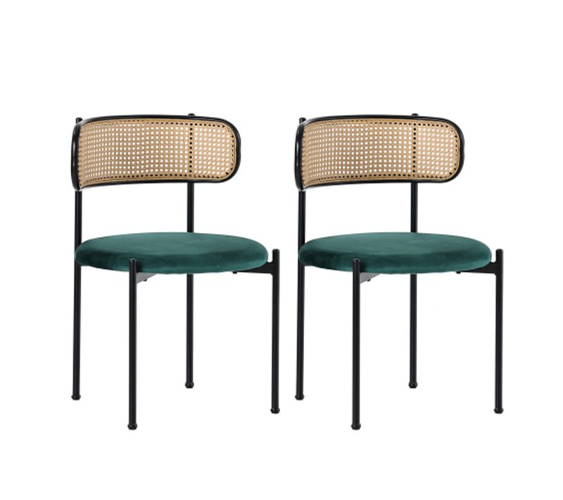Set De 2 Chaises De Salle à Manger En Velours, Vert