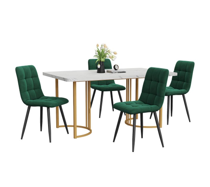 Ensemble De Salle à Manger (5 Pièces), Table De Cuisine 140×80 Cm