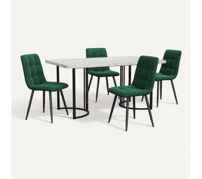 Ensemble De Salle à Manger (5 Pièces), Table De Cuisine 140×80 Cm