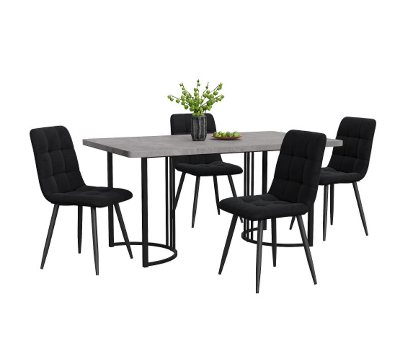 Ensemble Salle à Manger (5 Pièces), Table De Cuisine Moderne Avec 4 Chaises