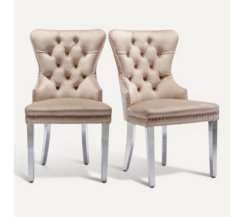 Chaise De Salle à Manger (set De 2), Fauteuil Rembourré Avec Clous Décoratifs