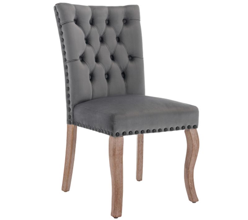 Chaise De Salle à Manger (6 Pièces), Gris, Chaise Rembourrée Avec Poignée Unique à L'arrière