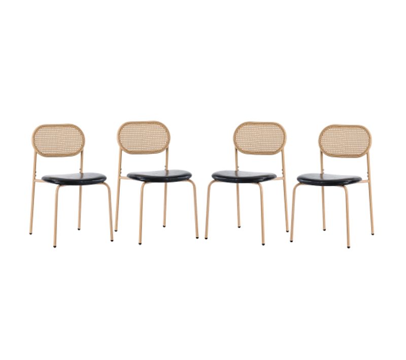 Ensemble De 4 Chaises De Salle à Manger, Chaise De Loisirs Moderne En Rattan