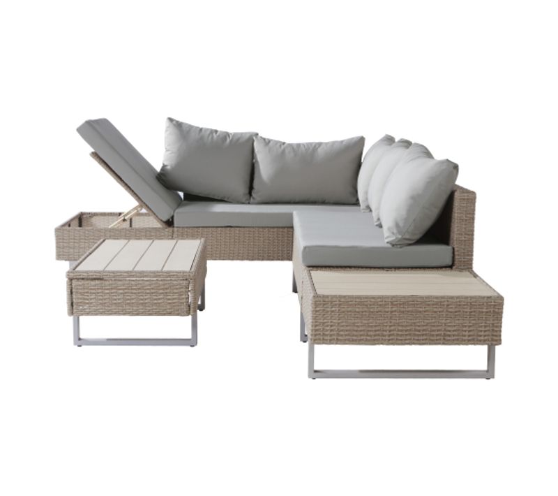 Ensemble De Jardin En Poly Rattan, Canapé Lounge