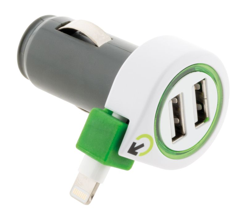 Chargeur De Voiture allume cigare Avec Câble Et Prise iPhone + 2 Usb