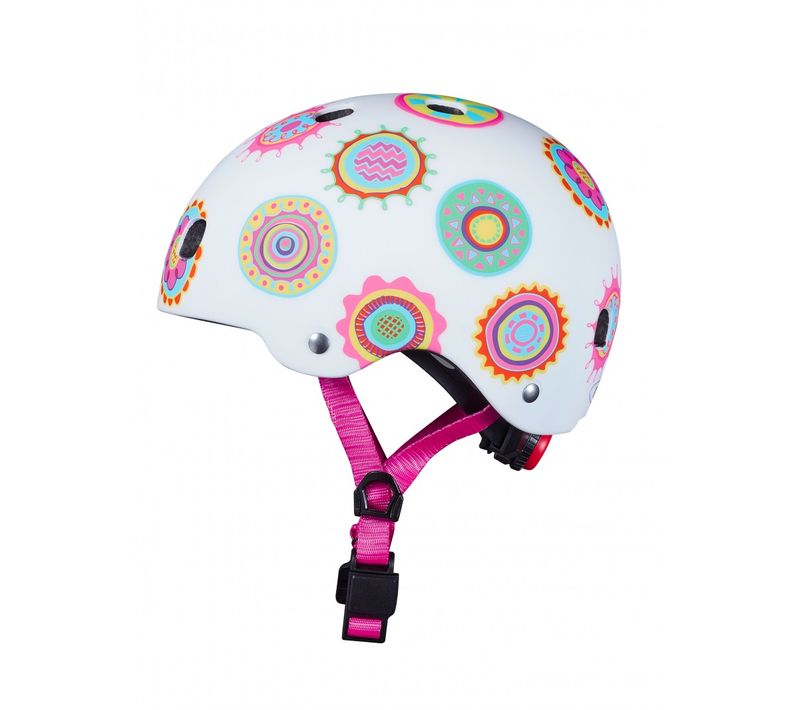 Casque Vélo Et Trottinette Doodle Dots Boucle Magnétique Lumière LED Intégrée Taille S