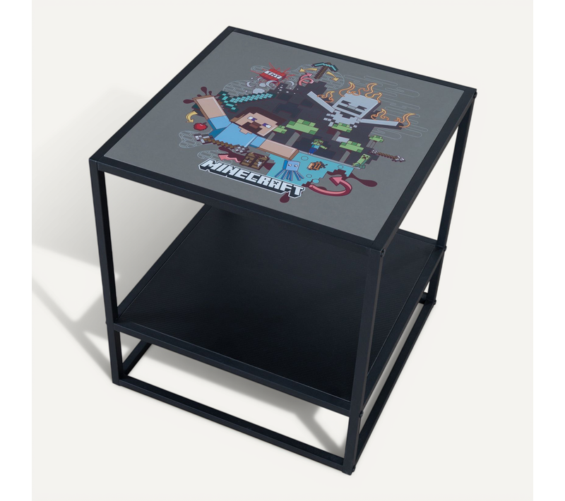 Table De Chevet Avec Plateau Amovible Noir Minecraft