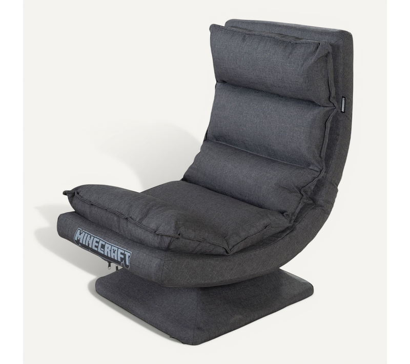 Fauteuil Gaming Rotatif à 360° Avec Dossier Pliable - Gris Foncé Minecraft