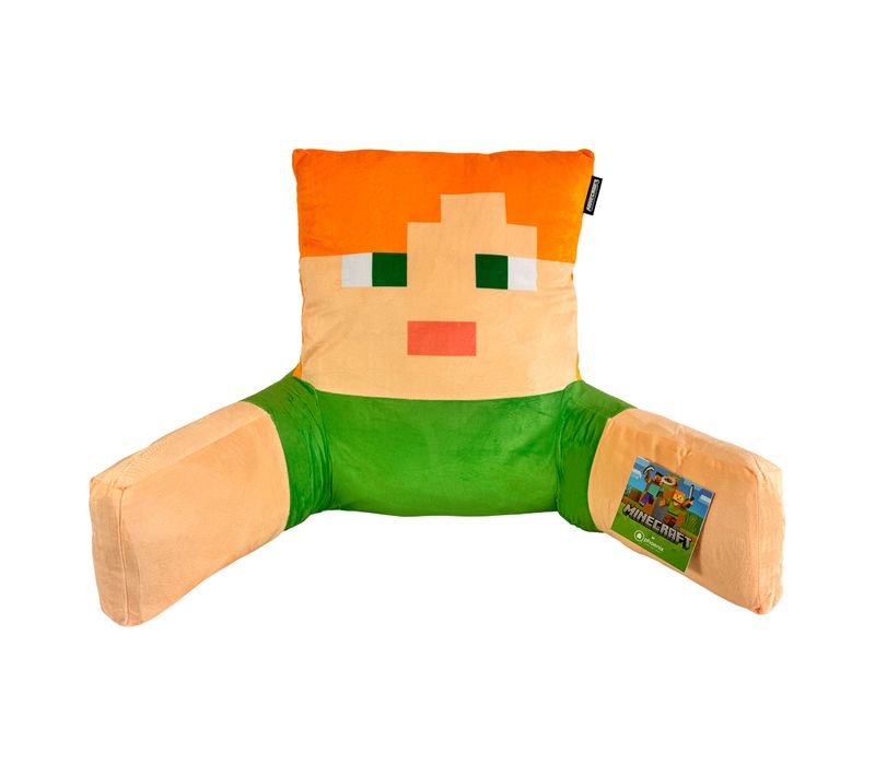Coussin De Lecture Avec Dossier Haut Accoudoirs Et Poche - Orange Alex Minecraft