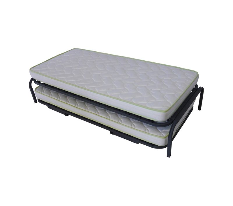 Pack Lit Gigogne Avec 2 Matelas Strata 80x190 Cm