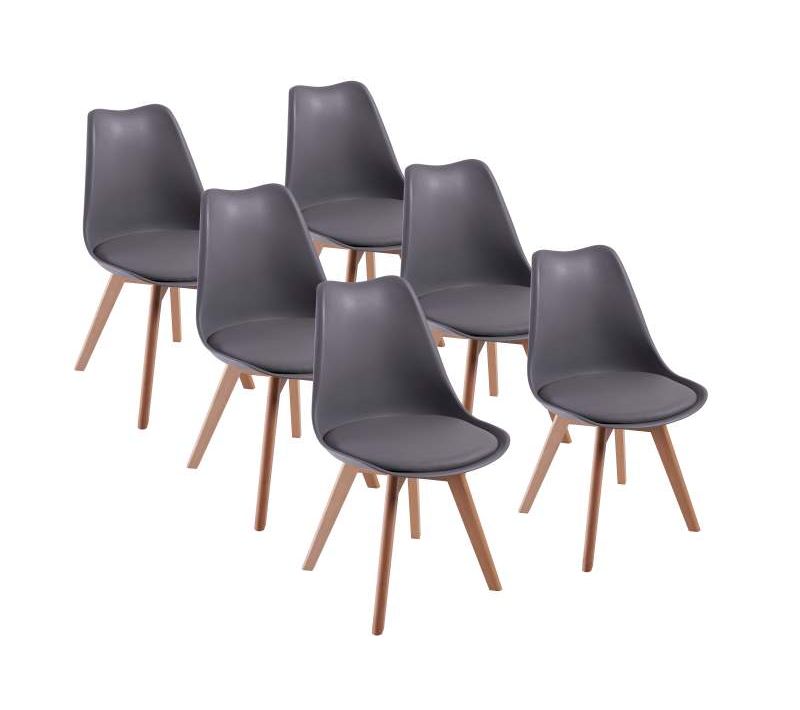 Chaises De Salle à Manger Scandinave, Gris, Lot De 6