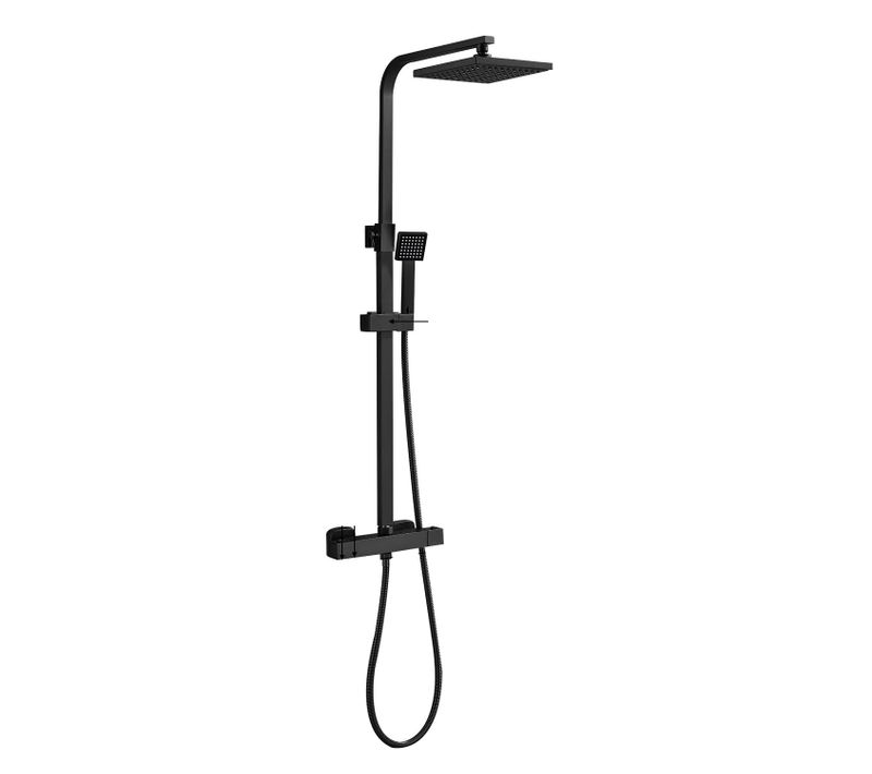 Colonne De Douche Thermostatique, Réglable En Hauteur, Noir