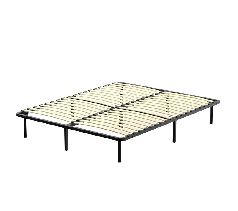 Sommier Cadre à Lattes 160x200cm Sommier à Lattes Sur Pieds , 9 Pieds Inclus