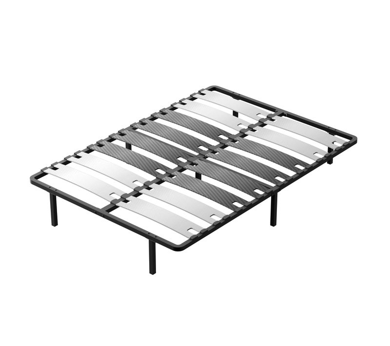Cadre À Lattes 140x190cm Sommier À Lattes Sur 6 Pieds Inclus Pour Lit 2 Places
