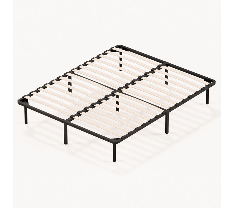 Sommier à Lattes Sur Pieds, Lit 2×13 Lattes, 7 Pieds Inclus, 140x190cm